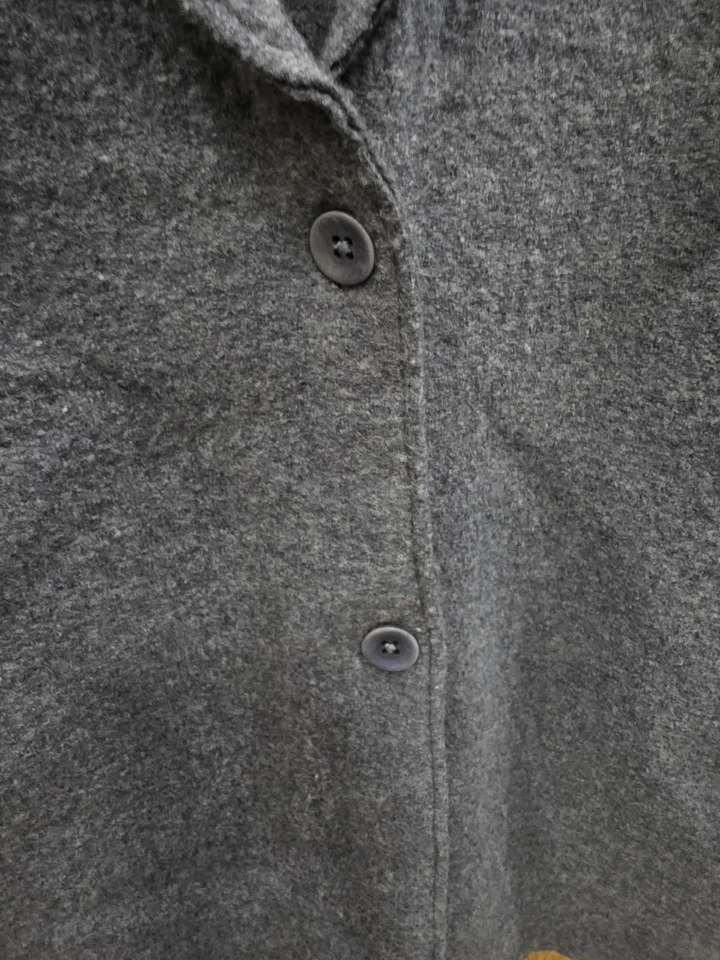 Blazer Eileen Fisher Mujer Grande Azul Gris 100% Lana Hilo Italiano 2 Botones Foto 3 de 4