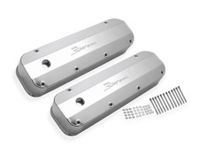 Holley Sniper 890007 Fabricated Aluminum Valve Covers - Silver Finish Holley Sniper 890007 Fabricated Aluminum Valve Covers - Silver Finish