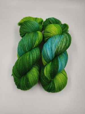 handgefärbte '' Die Softe '' Einöder Merino Socke 4 fach - 100 g GRÜNES TÜRKIS