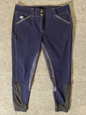 Piper By Smartpak Equestrian Riding Breeches Pants Women's 32R Blue Full Seat