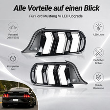 Für Ford Mustang LED Heckleuchten klar Gehäuse mit E-Zulassung komplett 15-23