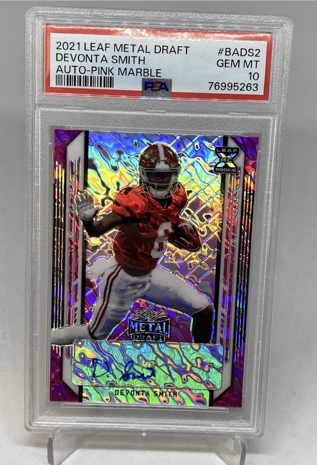 2021 DeVonta Smith Pink Marble Prizm RC ROOKIE Auto /25 PSA 10 POP 1 COLLECTION