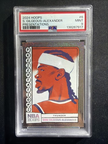 Shai Gilgeous-Alexander 2024 Panini Hoops Presentations #6 Thunder SSP PSA 9 - Bild 1 von 9