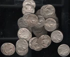 Lot of 40 Mixed Date Buffalo Nickels, Average Circulated