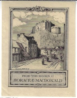 ARTHUR NELSON MACDONALD: Exlibris für Horace E. Macdonald 1930 "Auld Reekie"