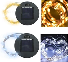 Solar-Replacement Top Lantern Waterproof String - 2 Packs Round Warm/Cold