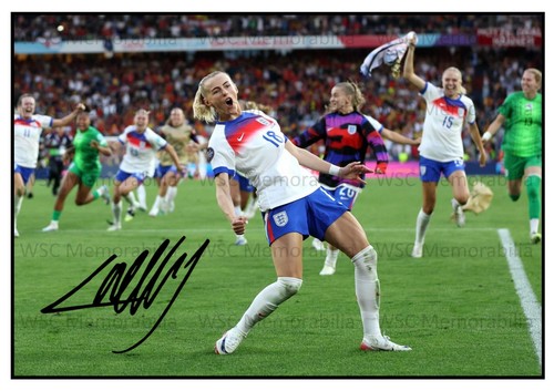 9844. Chloe Kelly Signed Pictures (A4 Prints) England Arsenal Man City Everton