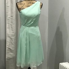 David  s Bridal one shoulder dress size 0 green
