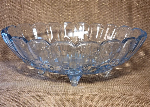 Vintage Indiana Glass Garland Blue Footed Harvest Fruit Centerpiece Bowl Large - Picture 1 of 5