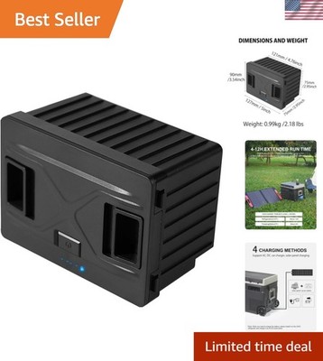 UD45 12V Dual Zone Portable Car Refrigerator Detachable Battery - 173Wh Black