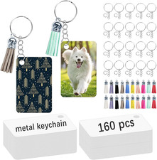 160 Pcs Metal Sublimation Keychain Blanks Bulk,Double Sided Sublimation Blanks K