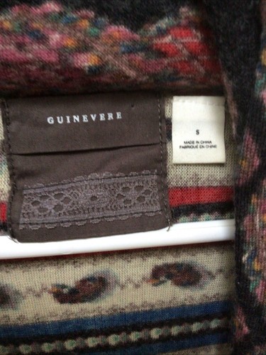 Guinevere cardigan Southwestern fringes 100% wool lightweight, sz S - Picture 5 of 12