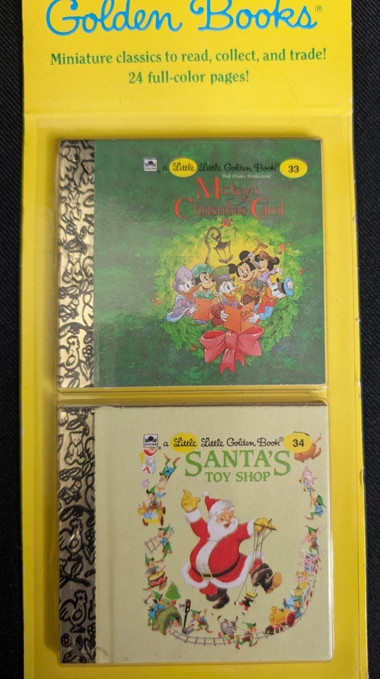 Miniature Little Golden Book Set #33 34 35 36 Christmas Disney NEW NOS - Image 2 of 4