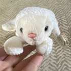 Ty Beanie Babies Fleece White Lamb Plush Heart Tag Vintage 1996 Retired 3+