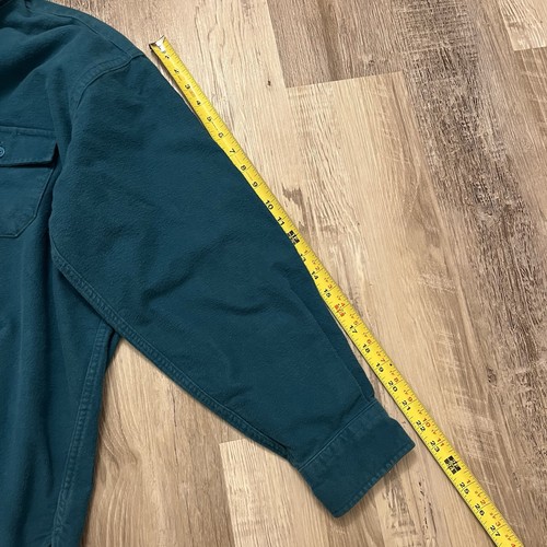 Camicia vintage LL Bean camoscio con bottoni 17,5 verde acqua USA - Foto 7 di 7