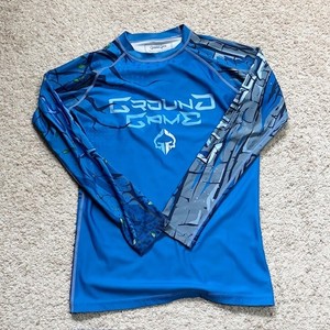 Ground Game Rash Guard Mens Medium BJJ MMA Grappling Dragon Compression Shirt