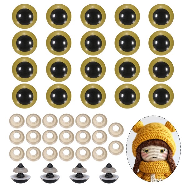 18Mm Sicherheitsaugen FüR Puppen, 20 StüCk Realistische HäKelaugen In Gold-image