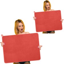 Extra Large Dish Drying Mat 2 Pack 30x24 Inch Red Microfiber Absorbent Pad