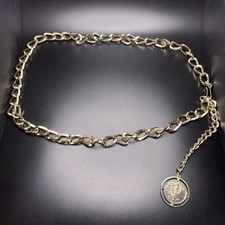 Lightweight Chain Belt Gold Tone Adjustable Simple Classic 33 to 39 Inch Vintage