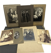 Cabinet Card 1890s Mixed Lot of 7 Men Women Children Variety