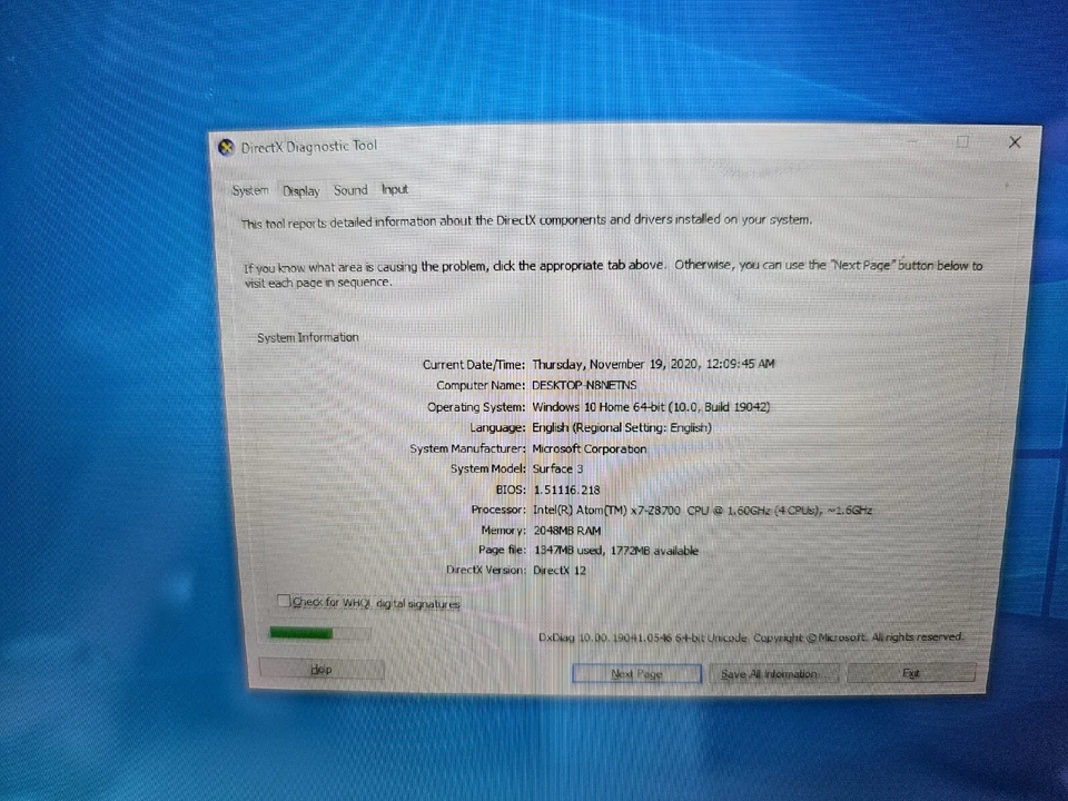 Tablet MICROSOFT Surface 3 10.8" Atom X7 1.6GHz 2GB 64GB Win 10 PORTÁTIL Foto 3 de 4