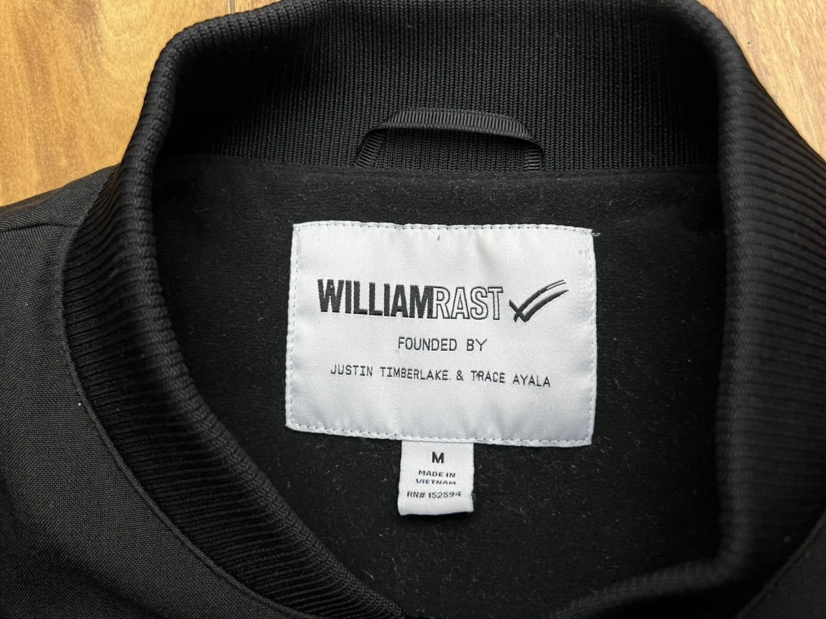 William Rast Black Jacket Justin Timberlake Bomber Coat Zip Up