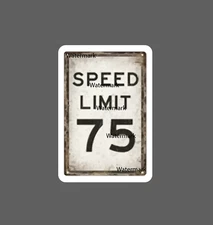 Speed Limit 75 Sticker Traffic Sign NEW