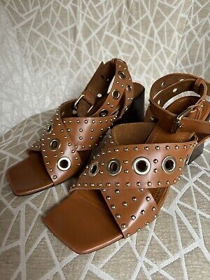 MAJE [マージ] Jewel Leather Strap Sandals Flat leather sandals Black / Gray For Women | Maje