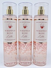 3 BATH BODY WORKS WHIPPED ROSE LATTE FINE FRAGRANCE BODY MIST SPRAY 8 oz NEW