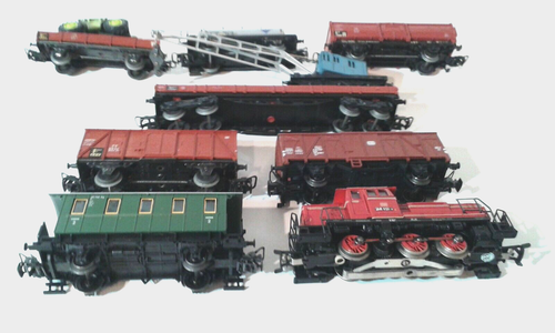 MÄRKLIN H0 GÜTERZUG mit Diesel-Lok 260 576-4 - mit 7 Güterwagen + Kran + Beiwerk - Bild 8 von 8