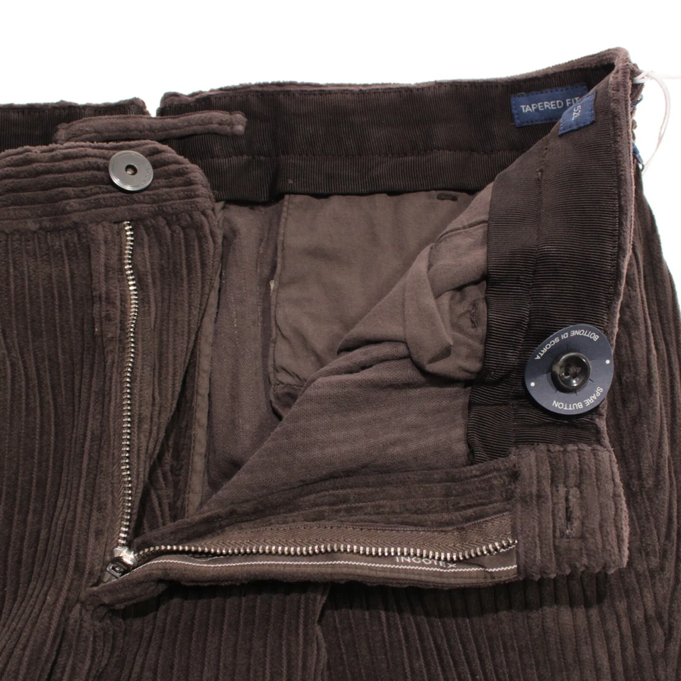 Incotex NWT Chinos / Casual Pants Size 52L (US 36) Tapered in Brown Corduroy - Изображение 4 из 4