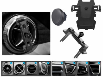 Universal Magnetic Phone Clamp Car Holder Round Air Vent Mount