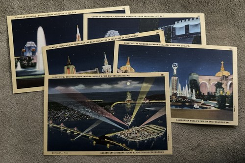 GGIE SAN FRANCISCO NIGHT VIEWS LINEN POSTCARDS lot - Picture 14 of 14