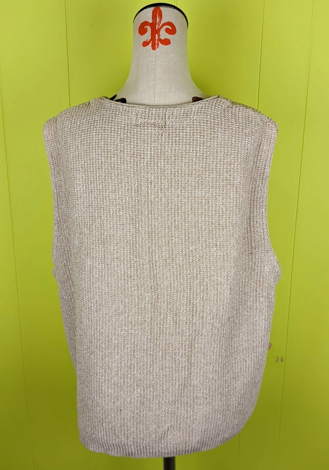 Antigo Colete Suéter Masculino Vantage Club Collection UNC Salto em Alcatrão G Bege Marrom Excelente Estado Usado - Imagem 4 de 4