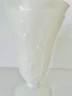 Vintage Jeanette Milk Glass Vase Iris & Herringbone Pattern EUC