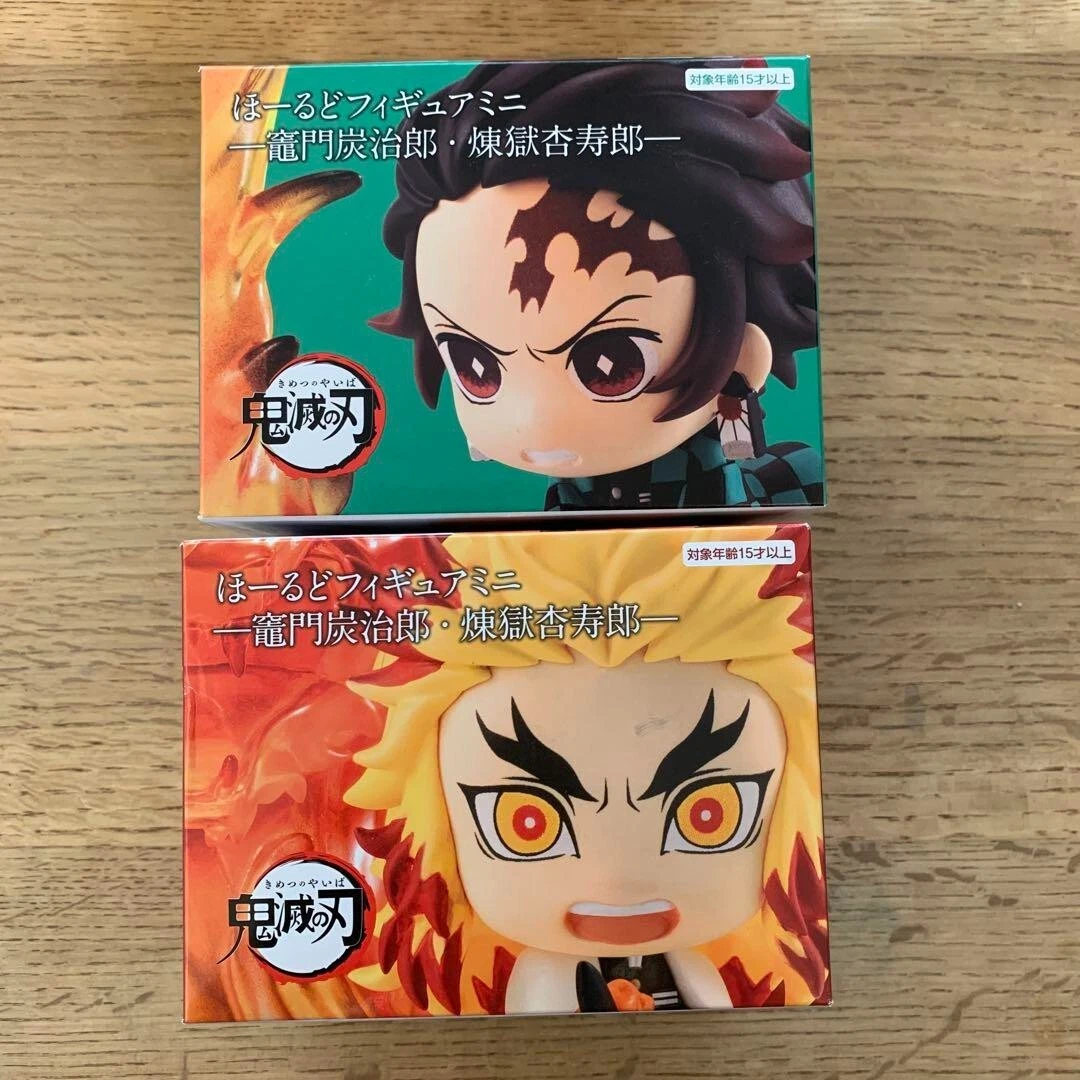 Demon Slayer Kamado Tanjiro Rengoku Kyojuro Hold Figure mini Set of 2 FuRyu