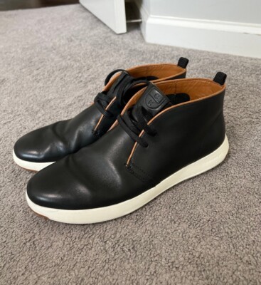 Cole Haan Men's Grandpro Black Leather Lace Up Sport Chukka Boots