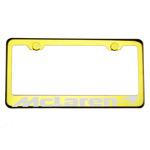 304 Gold Chrome License Plate Frame Stainless Steel Silver McLaren Laser Etched - 第 1/11 張圖片