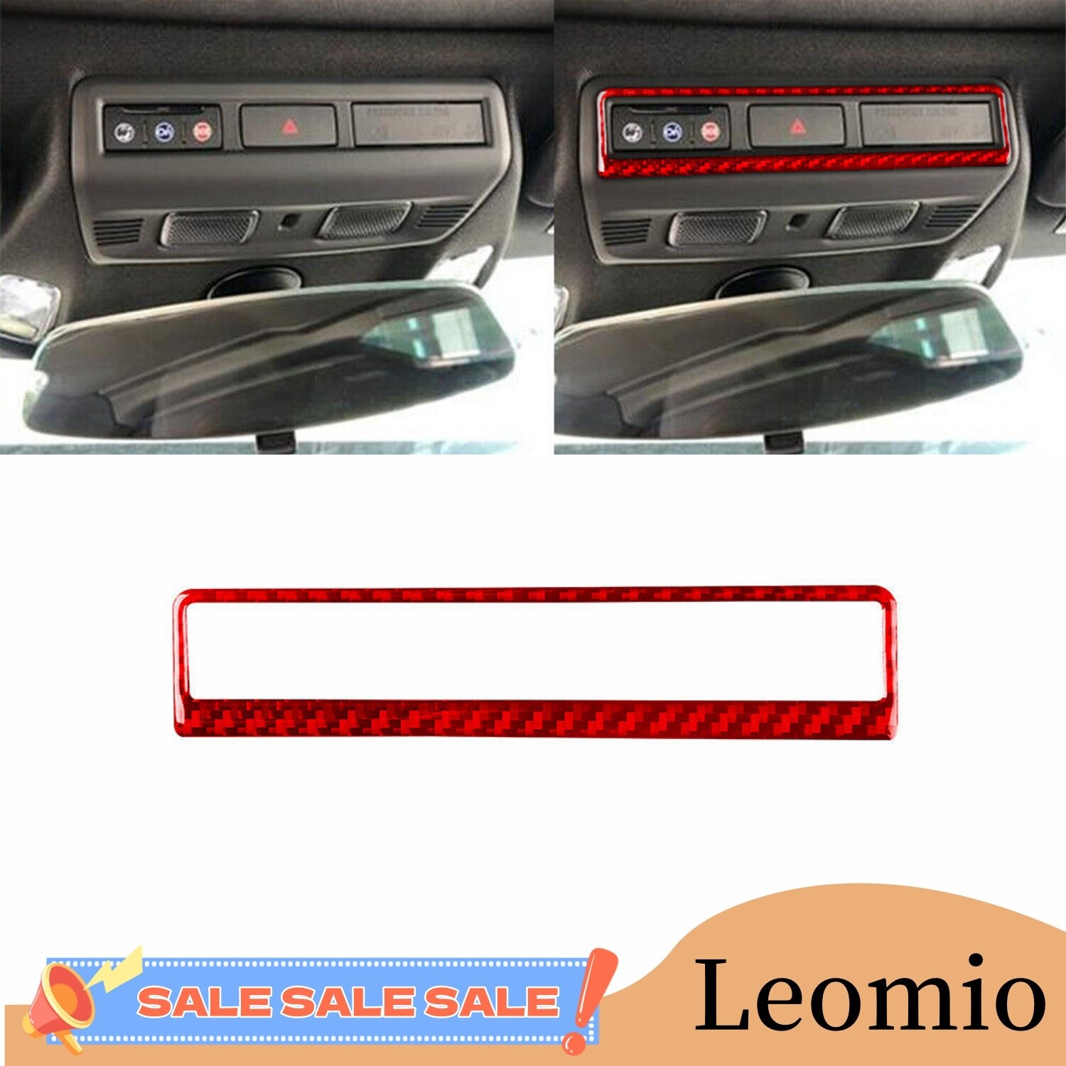 Red Carbon Fiber Warning Light Switch Frame Trim for 2020-2024 Corvette C8