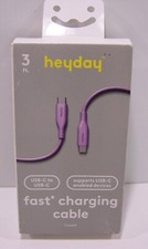 Heyday 3 Ft. Fast Charging Cable USB-C To USB-C PURPLE  NEW