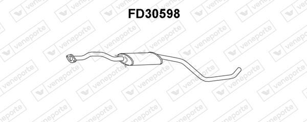 Silencieux intermédiaire Ford Escort VI pour réparation échappement break 1.6 16V