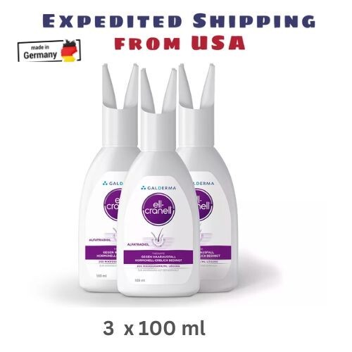 3x 100ml Ell-Cranell Hair Loss Prevention Men And Women 250 mg/ml - Ship from US