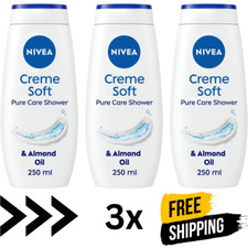 3 x NIVEA Care Shower Creme Soft 250ml Enriched with Almond Oil Body Wash