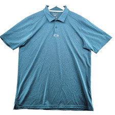 Oakley Hydrolix Men's Size L Solid Green Tennis Polo Shirt