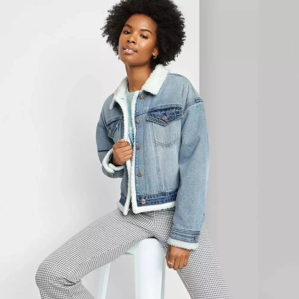 Denim jacket hotsell color block