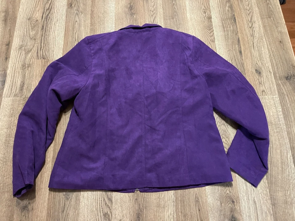 Studio Works Jacket, Women's Size 16P Petite, Purple, Full Zip Blazer, Velvet - Image 2 of 4