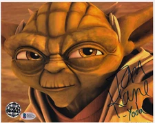 8x10 Official Pix Tom Kane Yoda Star Wars Signed Auto Photo Beckett BAS