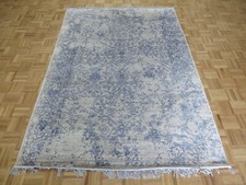 5'8 x 8'1 Hand Knotted Gray Broken Design Oriental Rug With Silk G15335