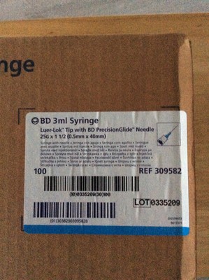 B D 3ml 25ga 1 1 2 Syringe 100ct Vet Mechanical Crafts Hydroponics Lube Ebay