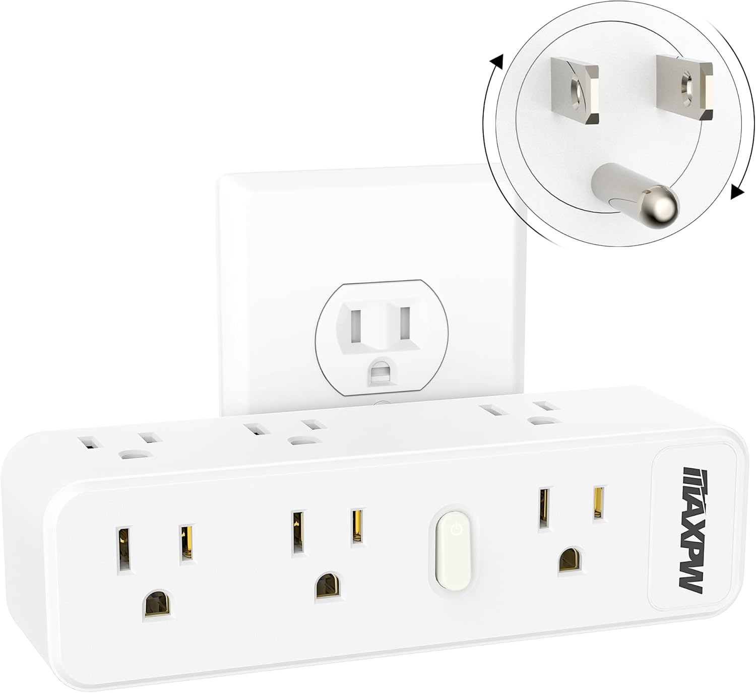 Surge Protector Outlet Splitter with 360° Rotating Plug, Multi Plug Wall Outlet-image